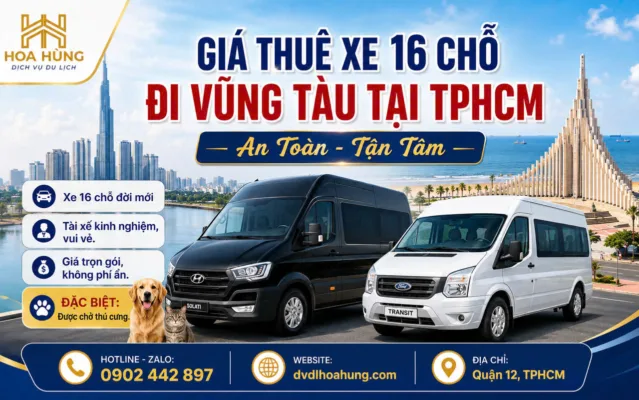 Dịch vụ cho thuê xe 16 chỗ TPHCM đi Vũng Tàu
