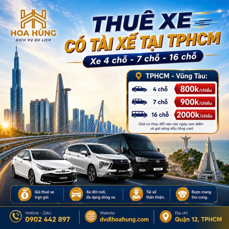 Giá thuê xe đi Vũng Tàu 1 chiều