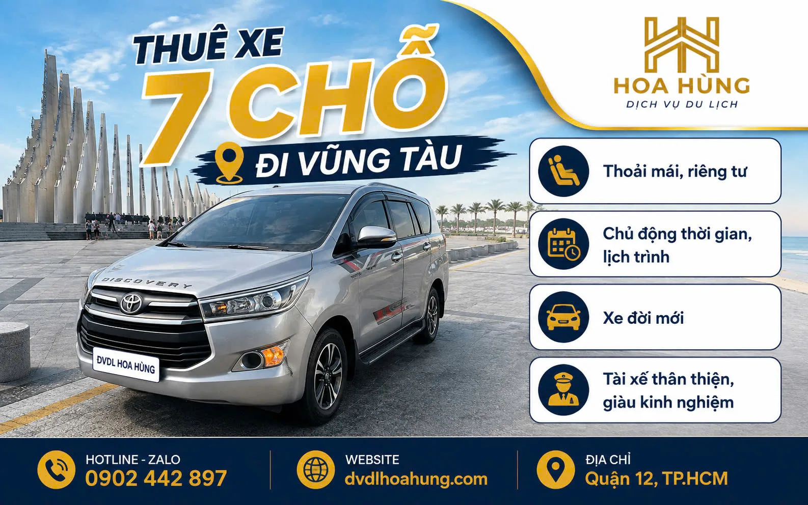Thuê Xe 7 Chỗ Đi Vũng Tàu Tại TPHCM Có Tài Xế